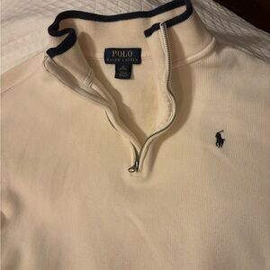 Vintage Polo by Ralph Lauren Cream Half-Zip Sweatshirt,see ALL photos, pre-loved